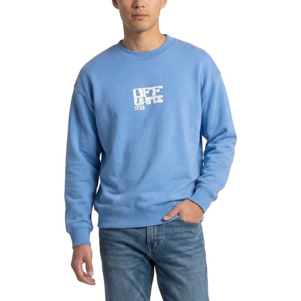 Off-White™ Mens  Virgil Tech Arrow Crewneck Sweatshirt, Blue
